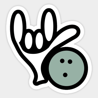 ASL Sign Language Love Bowling Sticker